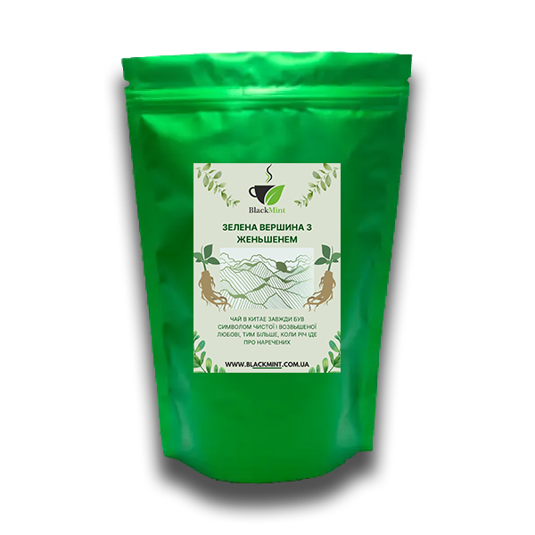 Чай розсипний Зелена вершина з женьшенем 125 г ТМ00207 Blackmint