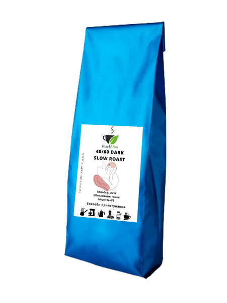 Кава в зернах 40% арабіки 60% робусти, "Dark" Slow Roast, 1000 г ВМ01325 Blackmint